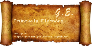 Grünzweig Eleonóra névjegykártya